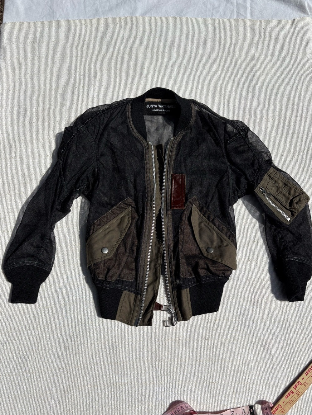 Junya Watanabe for Comme des Garcons Black & Olive Tulle Bomber Jacket